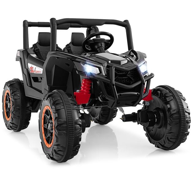 24V Kids Ride on UTV with 4 x 100W Powerful Engin and Remote Control-Black