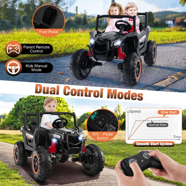 24V Kids Ride on UTV with 4 x 100W Powerful Engin and Remote Control-Black