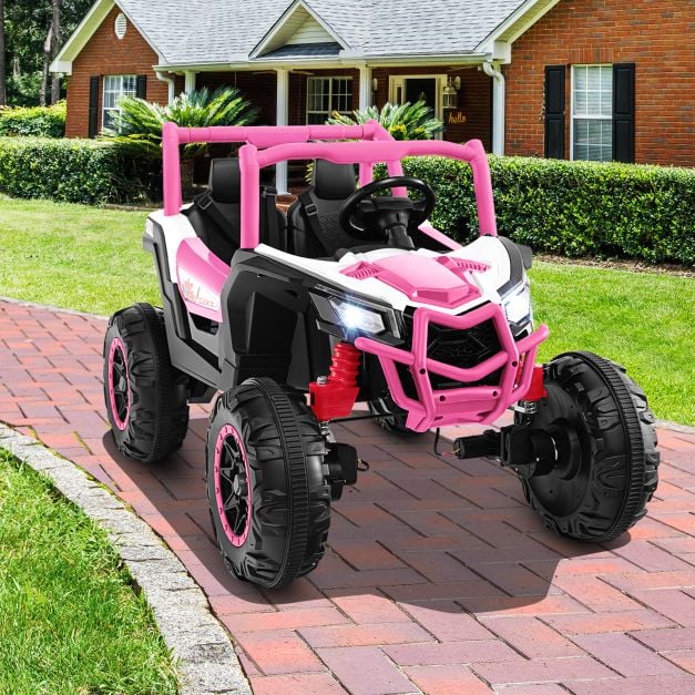 24V Kids Ride on UTV with 4 x 100W Powerful Engin and Remote Control-Pink