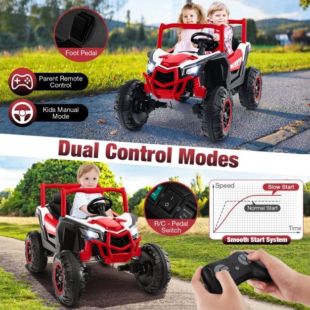 24V Kids Ride on UTV with 4 x 100W Powerful Engin and Remote Control-Red