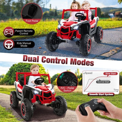 24V Kids Ride on UTV with 4 x 100W Powerful Engin and Remote Control-Red