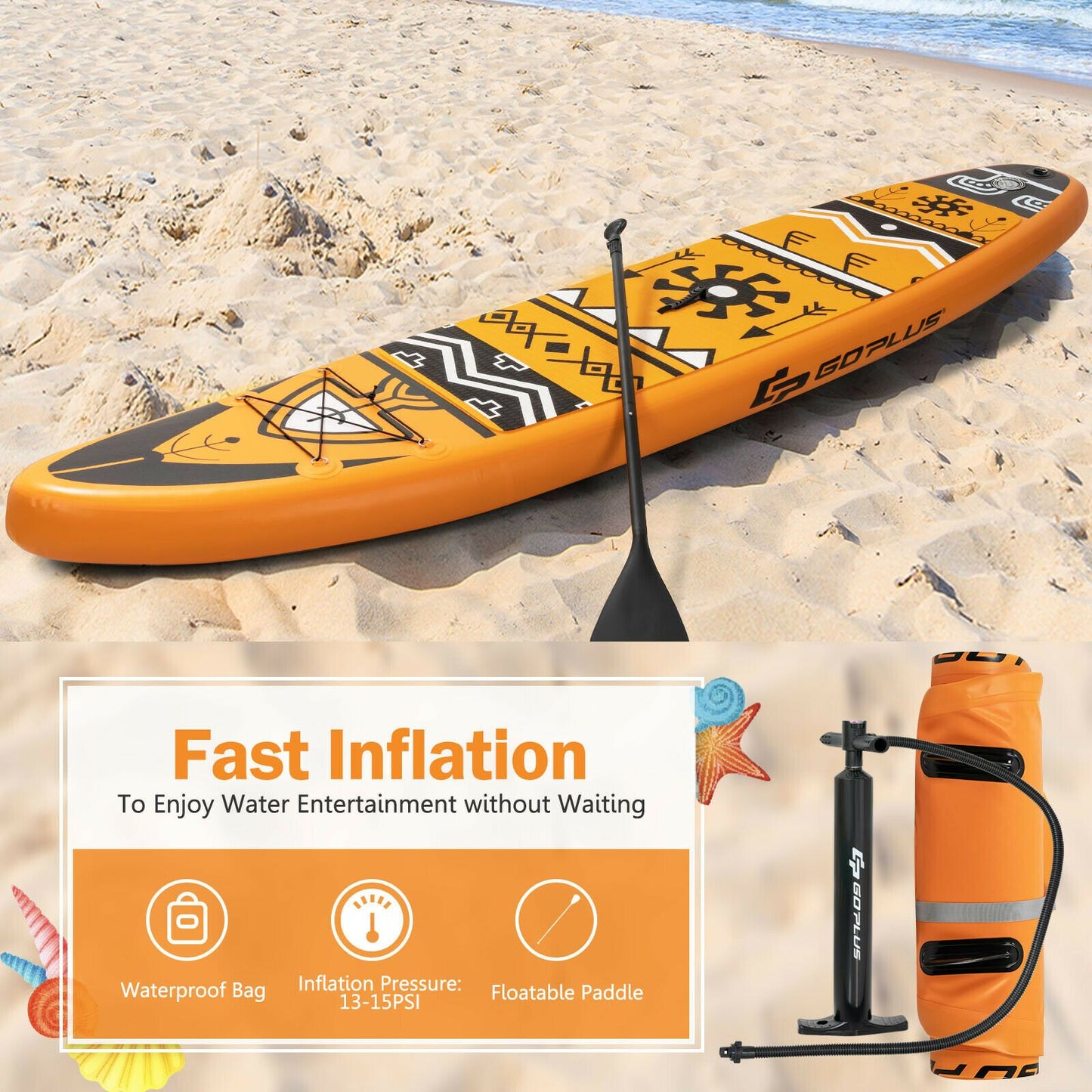 10.5/11FT Inflatable Stand Up Paddle Board SUP Surfboard-M