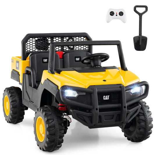24V Ride On Dump Truck with Remote Control and Music-Yellow