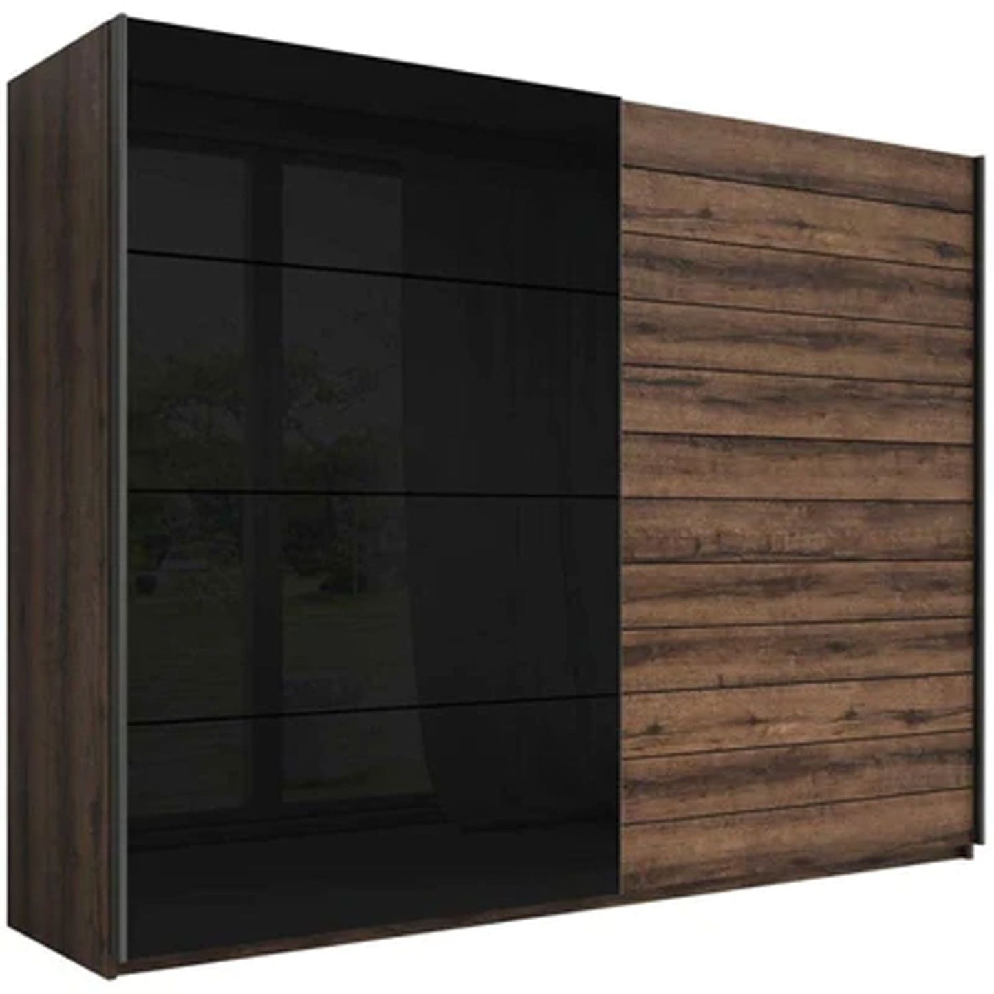 Astro Galaxy 2 Door Sliding Wardrobe in Oak and Black - 270cm