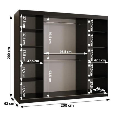 Parma Sliding Door Wardrobe 250cm