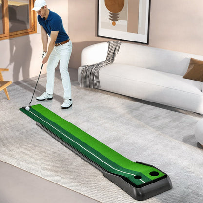 250 CM Putting Premium Golf Practice Turf with Auto Ball Return Track