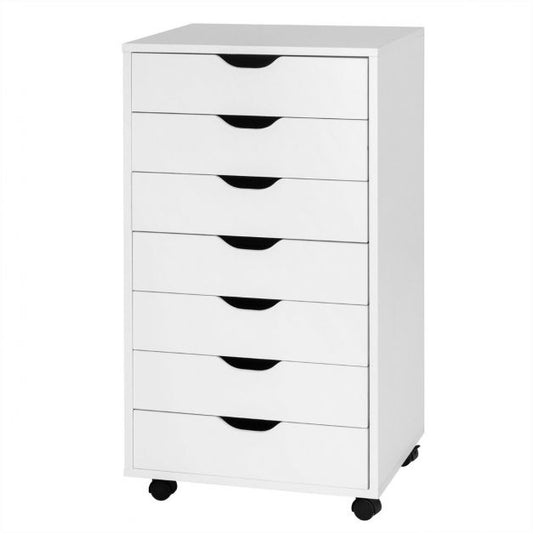 7-Drawer Chest Storage Dresser Floor Cabinet Organizer with Wheels