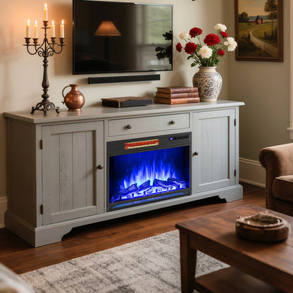 25 Inch Electric Fireplace Insert Recessed Infrared Fireplace Heater 900W/1800W