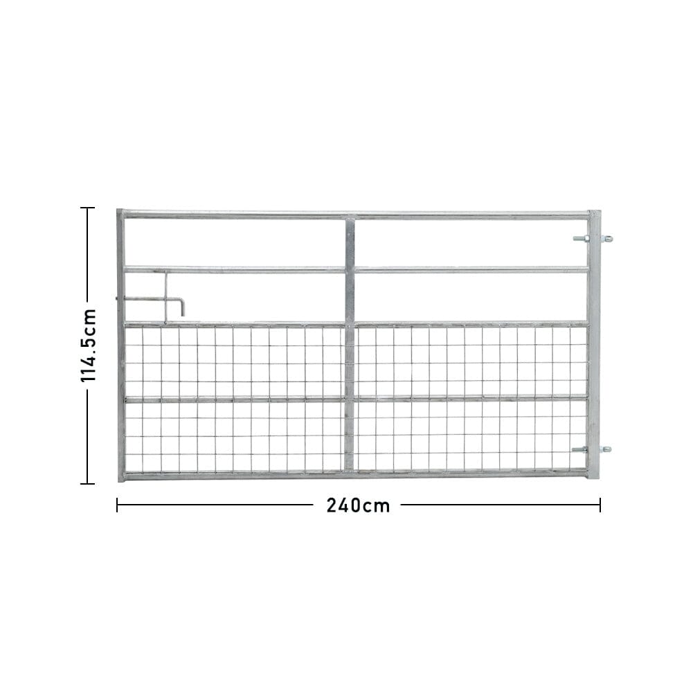 Durable Half Mesh Galvanized Metal Field Gate