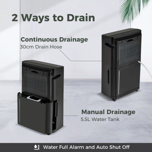 25L/D Dehumidifier for Home with 4 Modes 3-Color Indicator 24H Timer-Black