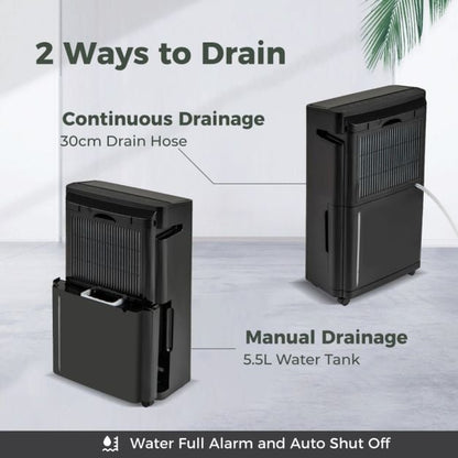 25L/D Dehumidifier for Home with 4 Modes 3-Color Indicator 24H Timer-Black