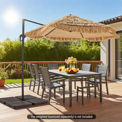 268 cm Cantilever Tiki Patio Umbrella with Vented Top-Natural