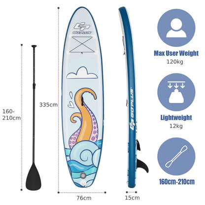 11FT Inflatable Stand Up Paddle Board with Non-Slip Deck