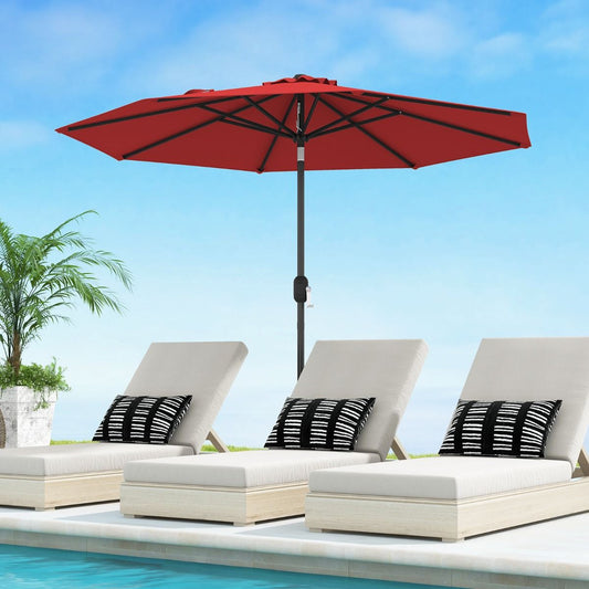 270cm Patio Umbrella Cantilever for Garden and Deck-Wine