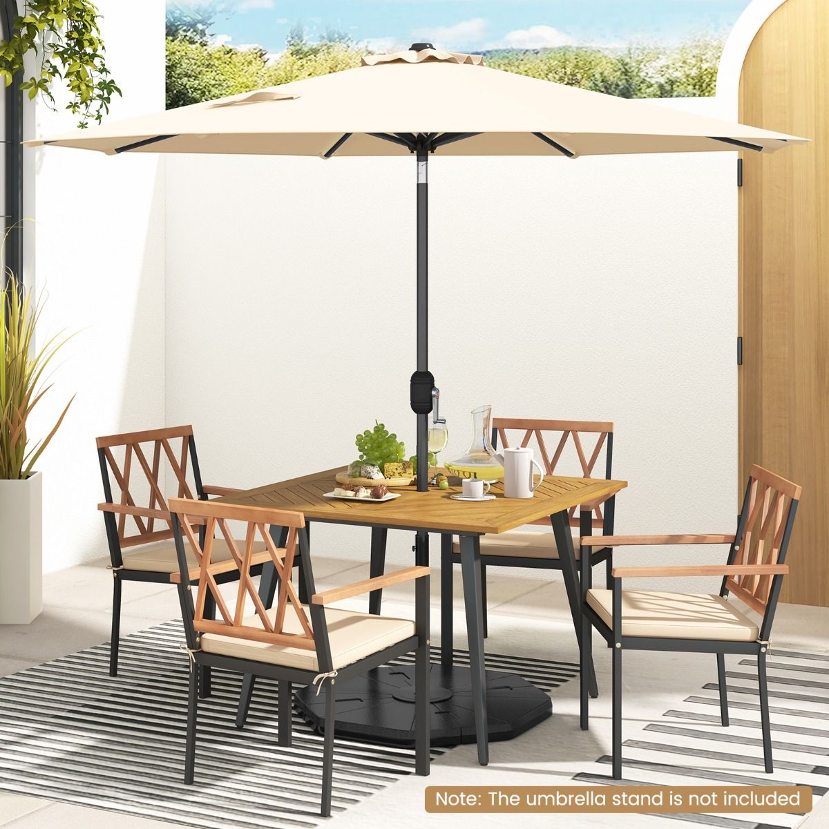 270cm Patio Umbrella Cantilever for Garden and Deck-Beige