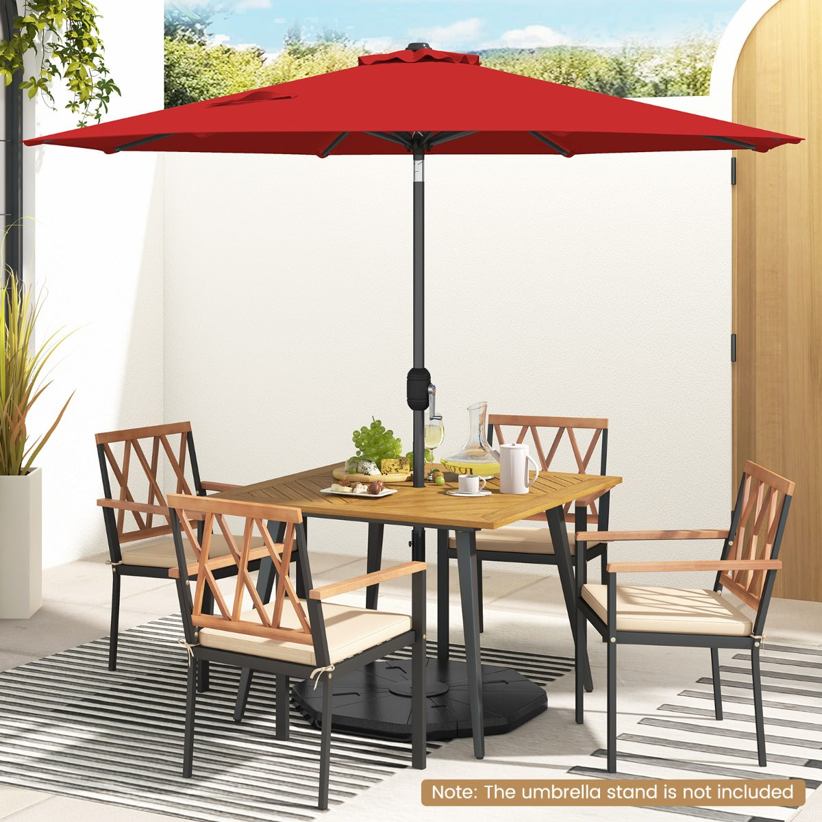 270cm Patio Umbrella Cantilever for Garden and Deck-Wine