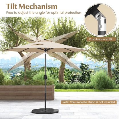 270cm Patio Umbrella Cantilever for Garden and Deck-Beige