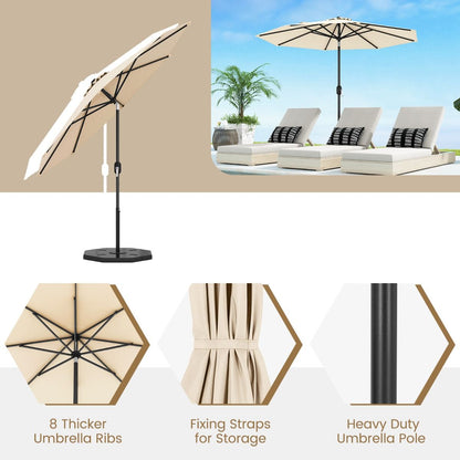 270cm Patio Umbrella Cantilever for Garden and Deck-Beige