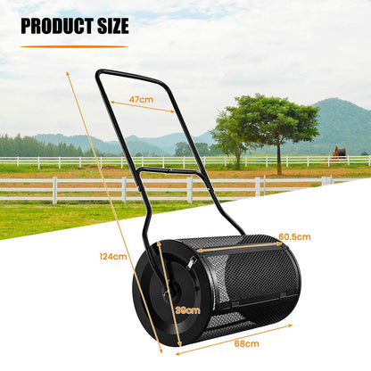 27 Inch Compost Spreader with Upgrade U-shaped Handle-Black