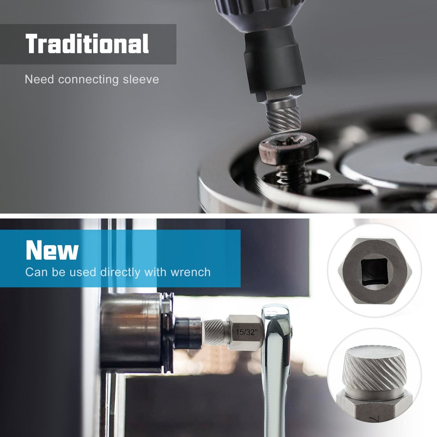 27 Pieces Screw Extractor Set with 3/8 Inches Drive-Blue