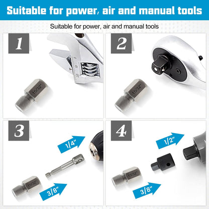 27 Pieces Screw Extractor Set with 3/8 Inches Drive-Blue