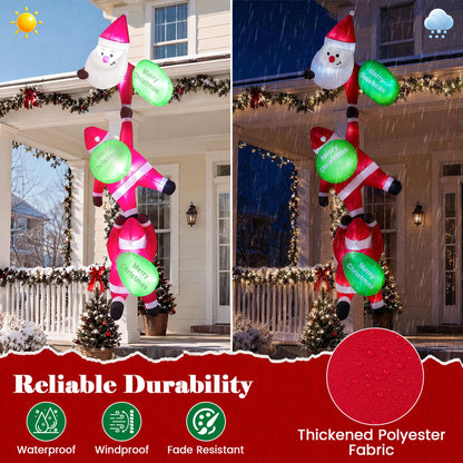 280 cm Hanging Christmas Inflatable Indoor Outdoor Decoration with Gift Bags and Built-in LED Lights