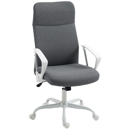 HOMCOM Fabric High Back Office Chair - Grey