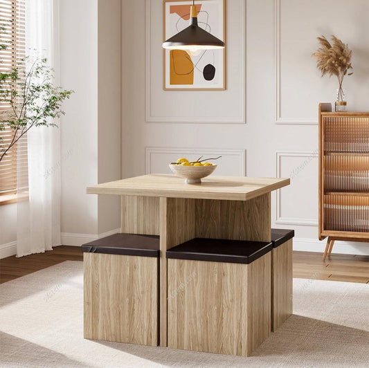 Table and 4 Stools Set