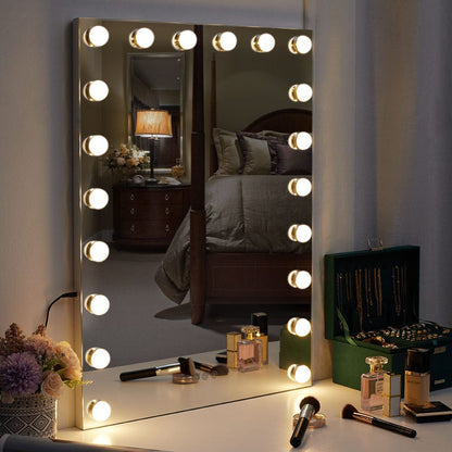 Rectangle Hollywood Vanity Mirror with 20 Dimmable LED Bulbs