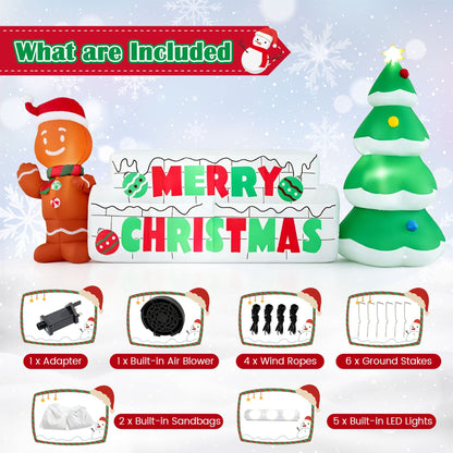 290 CM Long Inflatable Merry Christmas Sign Outdoor Decoration