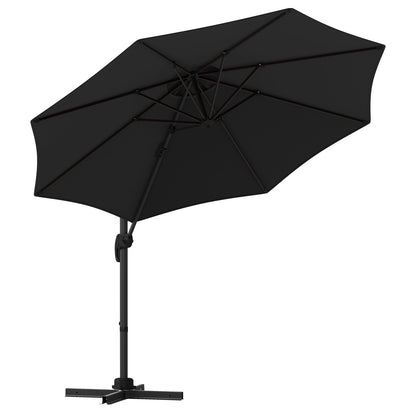 294 x 248 cm Round Outdoor Patio Umbrella Cantilever Umbrella with 360¬∞ Rotation for Backyard-Black