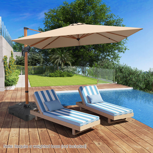 297 cm Outdoor Patio Cantilever Umbrella with 360¬∞ Rotation-Beige