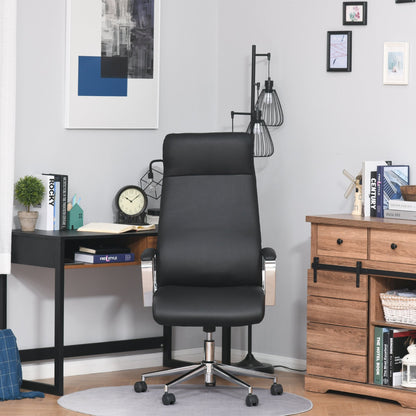 Vinsetto Office Chair Faux Leather High-Back Swivel Computer Desk Chair w/ Wheels, Black