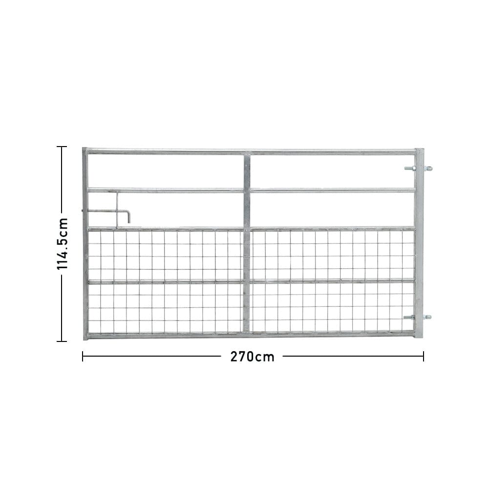 Durable Half Mesh Galvanized Metal Field Gate