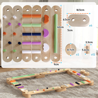 AIYAPLAY Wooden Balance Beam for Kids Build Coordination Agility and Strength
