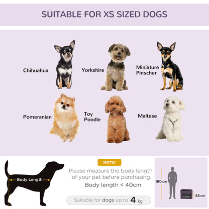 PawHut Pet Carrier Portable Cat Carrier Foldable Dog Bag for Miniature Dogs, 60 x 42 x 42 cm, Purple