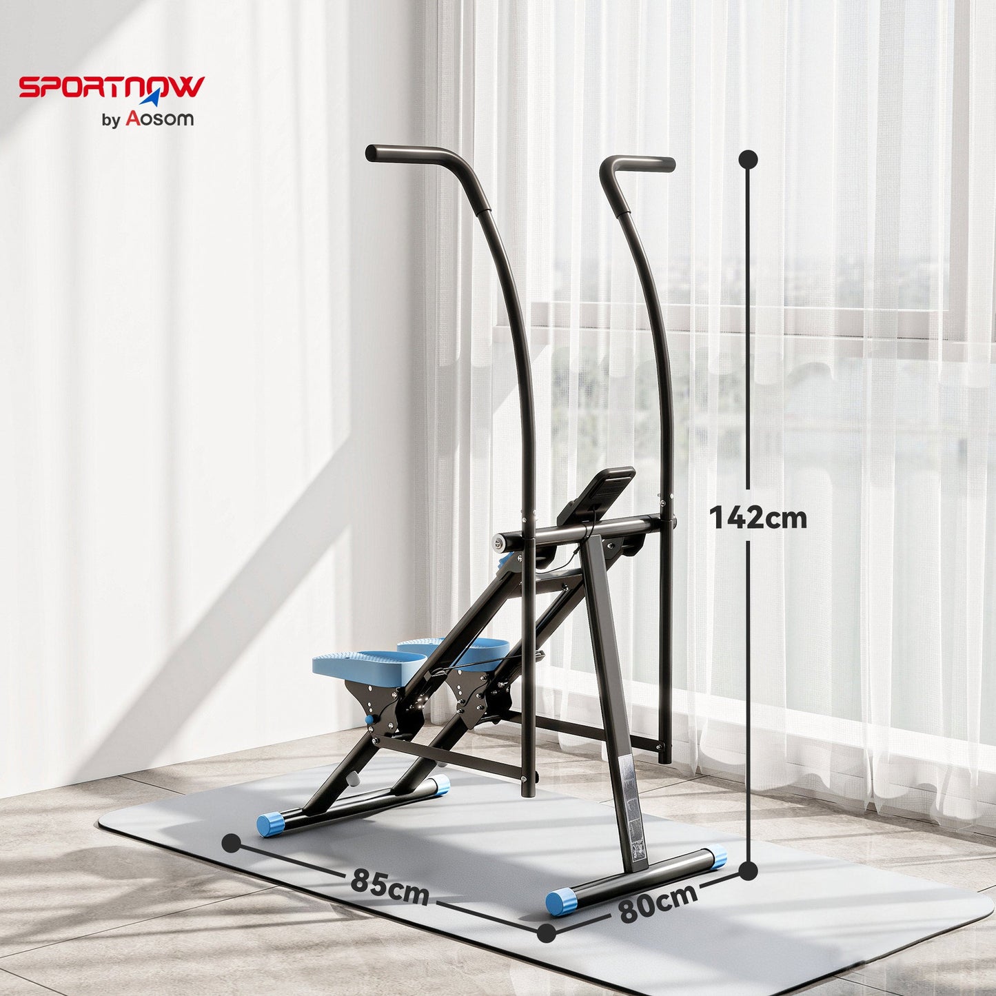 SPORTNOW Stair Stepper for Home Gym Exercise, Vertical Climber Machine with LCD Monitor & Adjustable Pedals for Workout