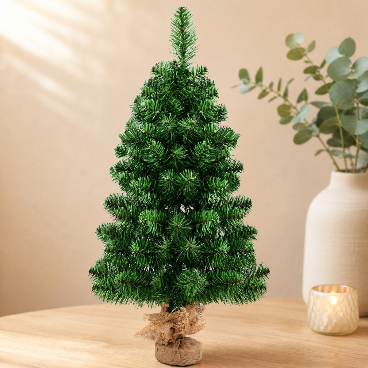 2FT/3FT Mini Artificial Tabletop Christmas Tree w/ Burlap Base-3FT