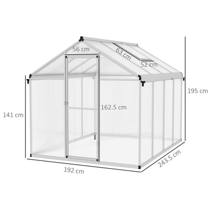 Szklarnia aluminiowa Outsunny 8 x 6 stóp