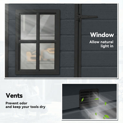 Outsunny Resin Garden Shed in Dark Grey, image 5