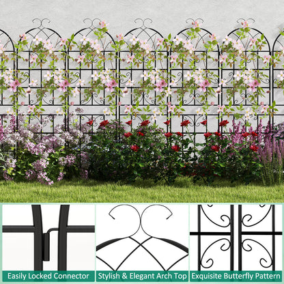 2/4 Pack 180 cm x 50 cm Metal Garden Trellis Decorative for Climbing Plants-2 Pack