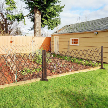 Outsunny Freestanding Garden Fencing, Expanding Fence Trellis, Movable Scissor Grid, Foldable Garden Screen Panel, 225L x