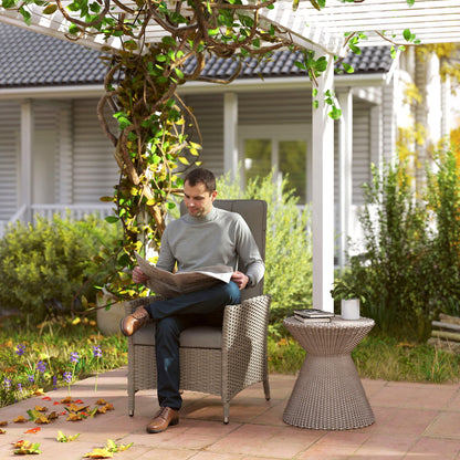 Outsunny 105√Ç¬∞-150 Reclining Rattan Chair - Grey