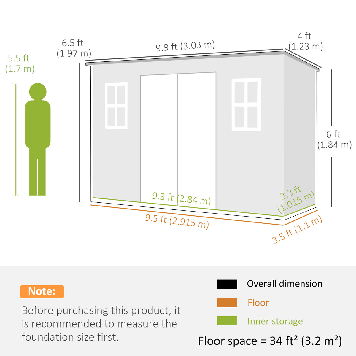 Outsunny Resin Garden Shed in Dark Grey, image 3