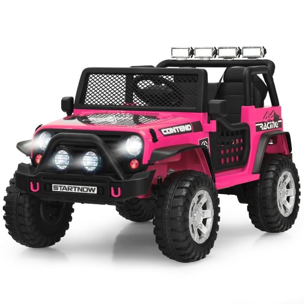 2-Seat Kids Ride on Truck with Parent Remote Control-Pink