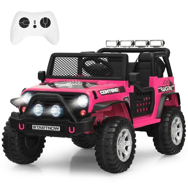 2-Seat Kids Ride on Truck with Parent Remote Control-Pink