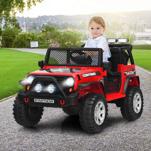 2-Seat Kids Ride on Truck with Parent Remote Control-Red
