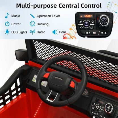 2-Seat Kids Ride on Truck with Parent Remote Control-Red