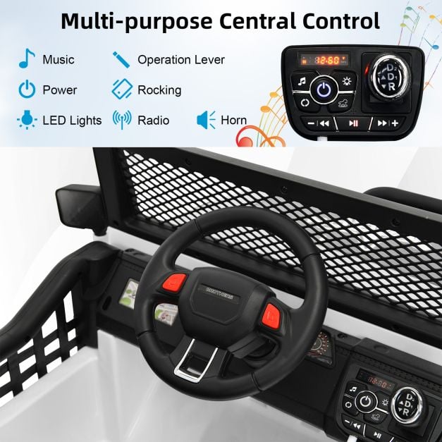 2-Seat Kids Ride on Truck with Parent Remote Control-White