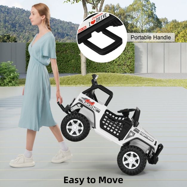 2-Seat Kids Ride on Truck with Parent Remote Control-White